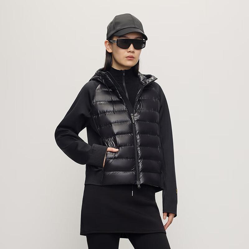 Gaofeng Women's Black Gold 5.0 Short Hooded Goose Down Jacket