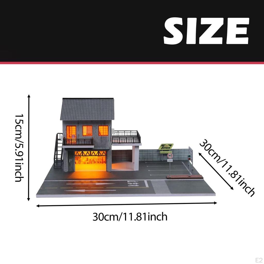 Парковка в масштабе 1/64, Сцена японской автомастерской, Дисплей, Украшения, Мини-модель для хранения