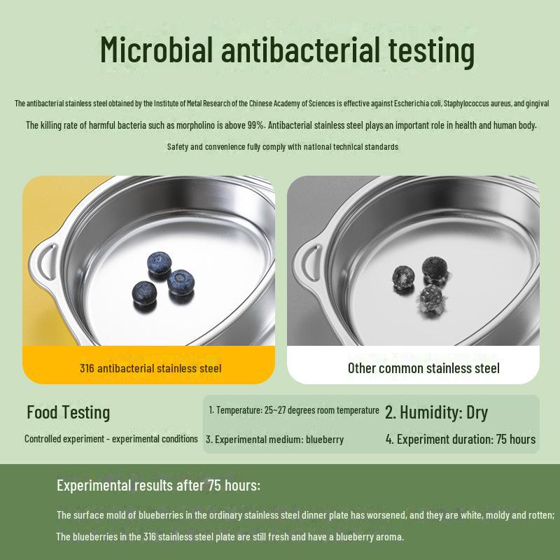 316 Stainless Steel Kids' Divided Dining Tray: Cute Cartoon Tableware for Home & Kindergarten