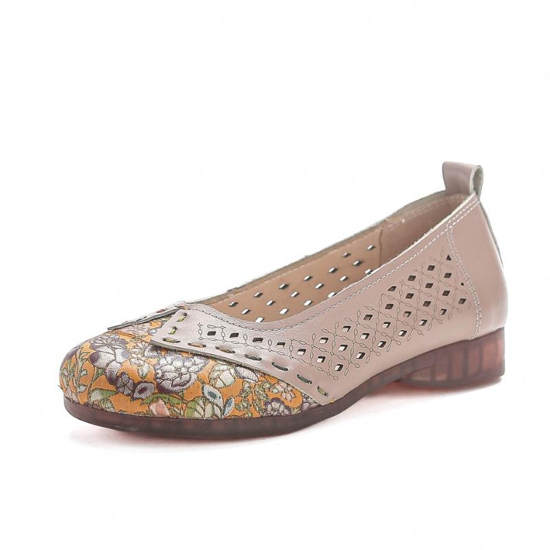 Кожаные сандалии на мягкой подошве, на плоской подошве, нескользящие, одинарная обувь для человека, полые и дышащие модели с отверстиями, весенне-летние модели