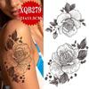 NEW 1PCS Tattoo Temporary Black Sunflower Peony Flower Tattoo Sticker Female Temporary Tattoo Water Transfer Print Waterproof Fake Tattoo Woman