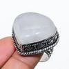 Natural Rainbow Moonstone Gemstone Handmade 925 Sterling Silver Ring Size 7 v3N59