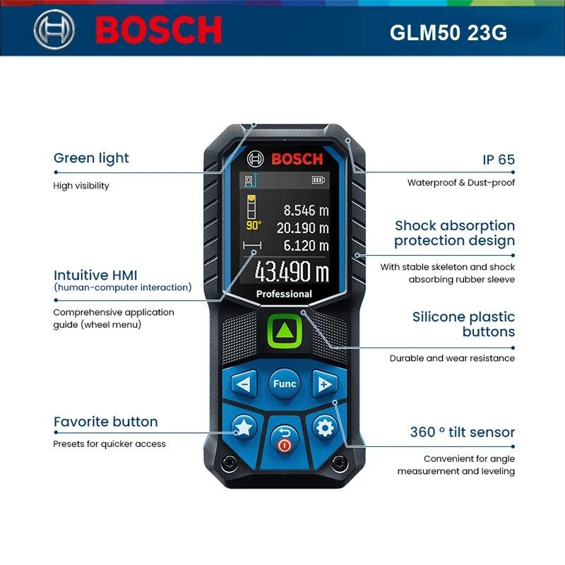Bosch GLM 50-23 G Professional Green Laser Range Finder 50M Multifunction Laser Ruler Distance Meter Electronic Measuring Tool