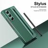 ZFOLD7: Пружинный слот для ручки и чехол для стилуса для Samsung Z Fold 6/5/4/3 с гальванической кожаной отделкой