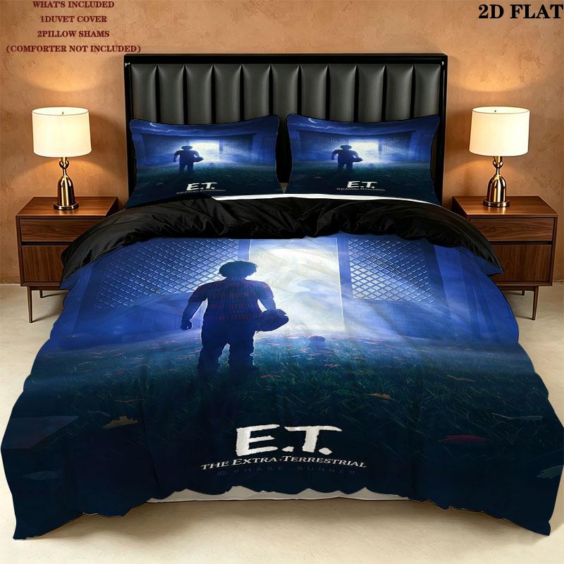 Et Bedding Quilt Set Quilt Cover Pillowcase Home Decoration Birthday Gift (1 * duvet cover + 2 * pillowcase, without core)