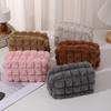 Plush Pencil Case with Zipper Makeup Bag Women Cosmetic Bag Solid Color Pouch Bag for Travel