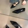 Sheepskin Version~ French Mary Jane Shoes Women's Pointed Head Shallow Mouth Retro Single Shoes Spring Temperament Thick Heel High Heels
