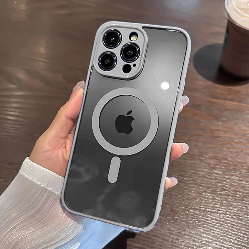 Роскошный магнитный чехол для беспроводной зарядки Magsafe для iPhone 15 14 13 12 11 Pro Max противоударный прозрачный чехол
