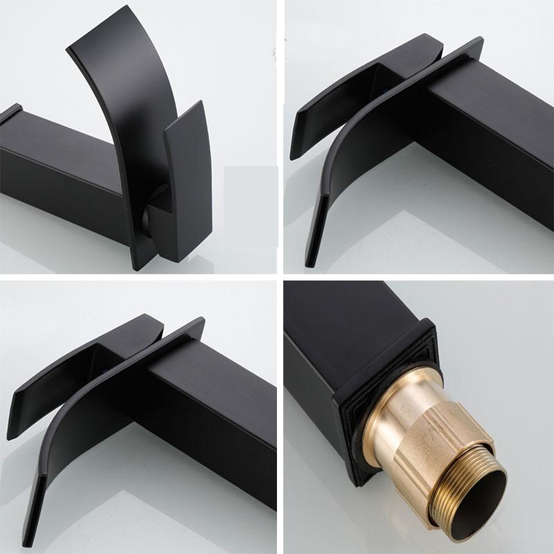 Водопадный смеситель для раковины, смесители для горячей и холодной воды из нержавеющей стали, смесители для раковины, монтаж на столешницу для раковины