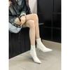 Осень 2025 новая модель острый носок тонкий каблук высокий каблук темперамент тонкий французская мода сексуальная красота женские интернет-знаменитости короткие сапоги