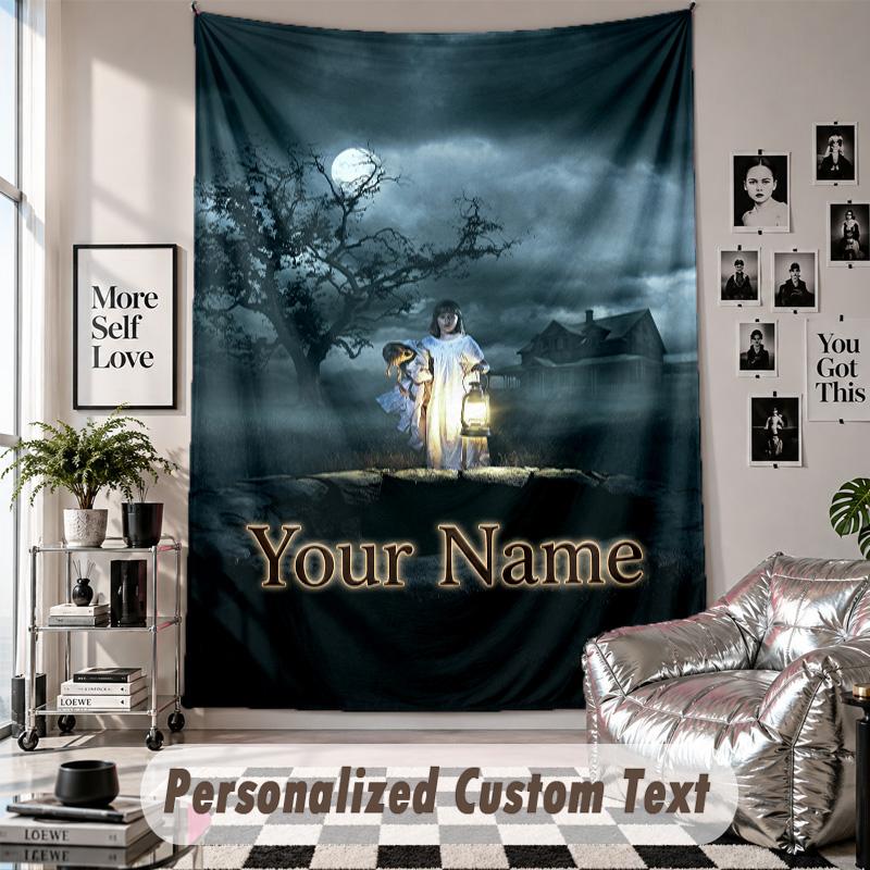 Custom Tapestry Wall Hanging, The Conjuring Annabelle Personalized Name Text Home Wall Decor
