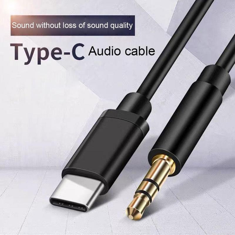 USB C to Aux Cable 3.5ft, Type C to 3.5mm Male Audio Adapter Cord, Headphone Jack Car Stereo Cable for Samsung Galaxy for Xiaomi