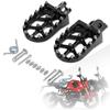 JFG Motorcycle Foot Pegs, Compatible with Monkey 125, Grom 125, MSX125, Foldable, Step Pedal, Shaved Aluminum, Anti-Slip (Black)