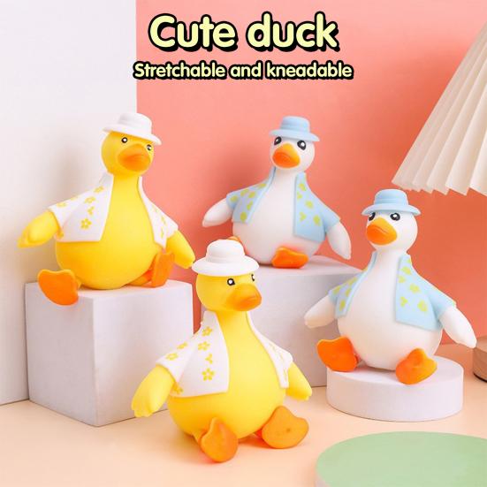 Пищащая игрушка-утка, мягкая, из ТПР, с цветными мигающими огоньками, животное, игрушки-пищалки, для снятия стресса, игрушка-антистресс, мультяшная утка, сжимаемая