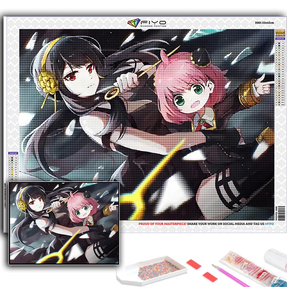 Popular 5D Diy Cross Stitch Anime Poster SPY FAMILY Painting Full Drill Cross-Stitch Crafts Kit Wall Sticker Home Decor