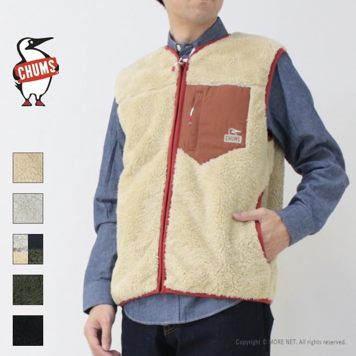 Флисовая куртка Bonding Fleece No Collar Vest Olive L [Chums] Мужская