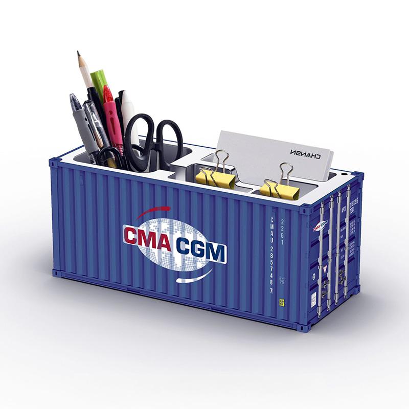 1/20 Scale Simulated Shipping Cargo Container Model Pen Holder Detachable Plastic Storage Box Desktop Organizer Household Supply
