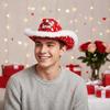 Warmer Cowgirls Top Hat Felt Valentine's Day Party Hat Festival Red Heart Cowboy Cap  Masquerade