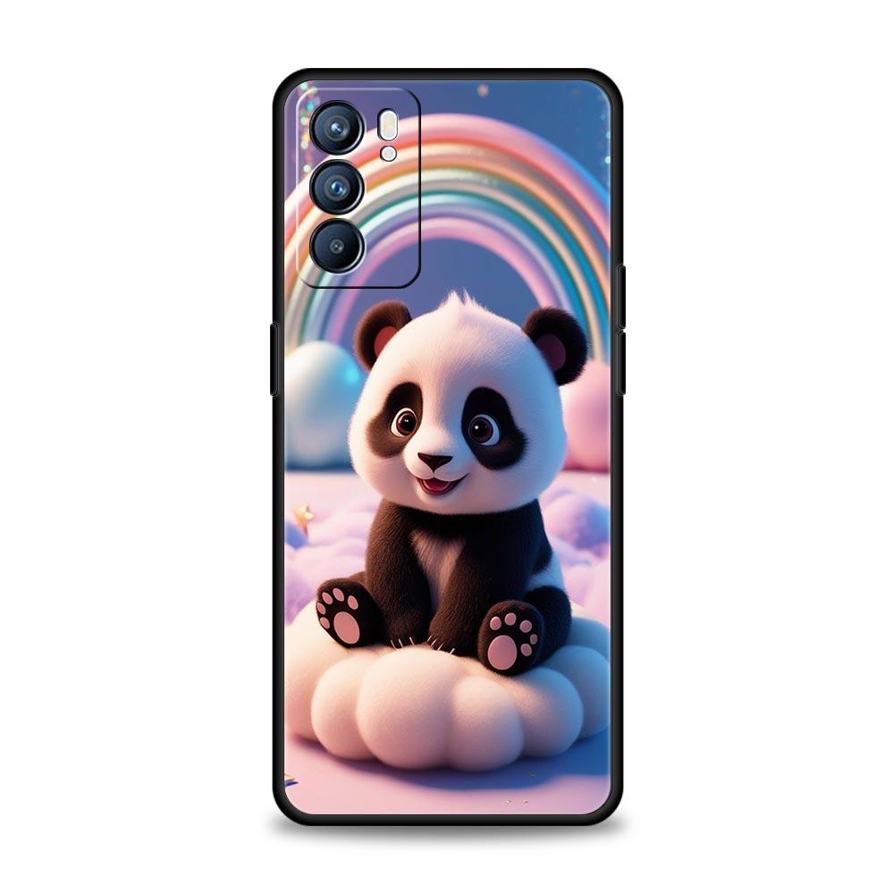 Чехол для телефона с пандами для Oppo Reno 13 12 11 10 7 F Find X5 X6 A98 A80 A79 A78 A57 A54 A31 A17 Pro 5G Мягкий ТПУ Чехол Fundas Сумки