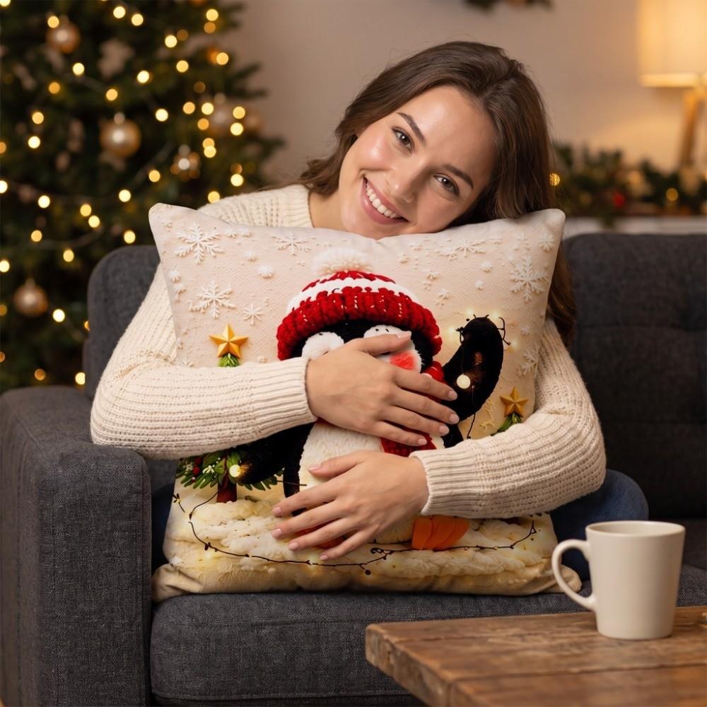 2D Printed Christmas Pillow Covers Soft Xmas Pillowslip Home Decor Throw Cushion Case  Living Room