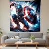 "Heroic Warrior with Vibrant Shield" Patterned Tapestry Decorative Wall Hanging, Home Bedroom Living Room Decor