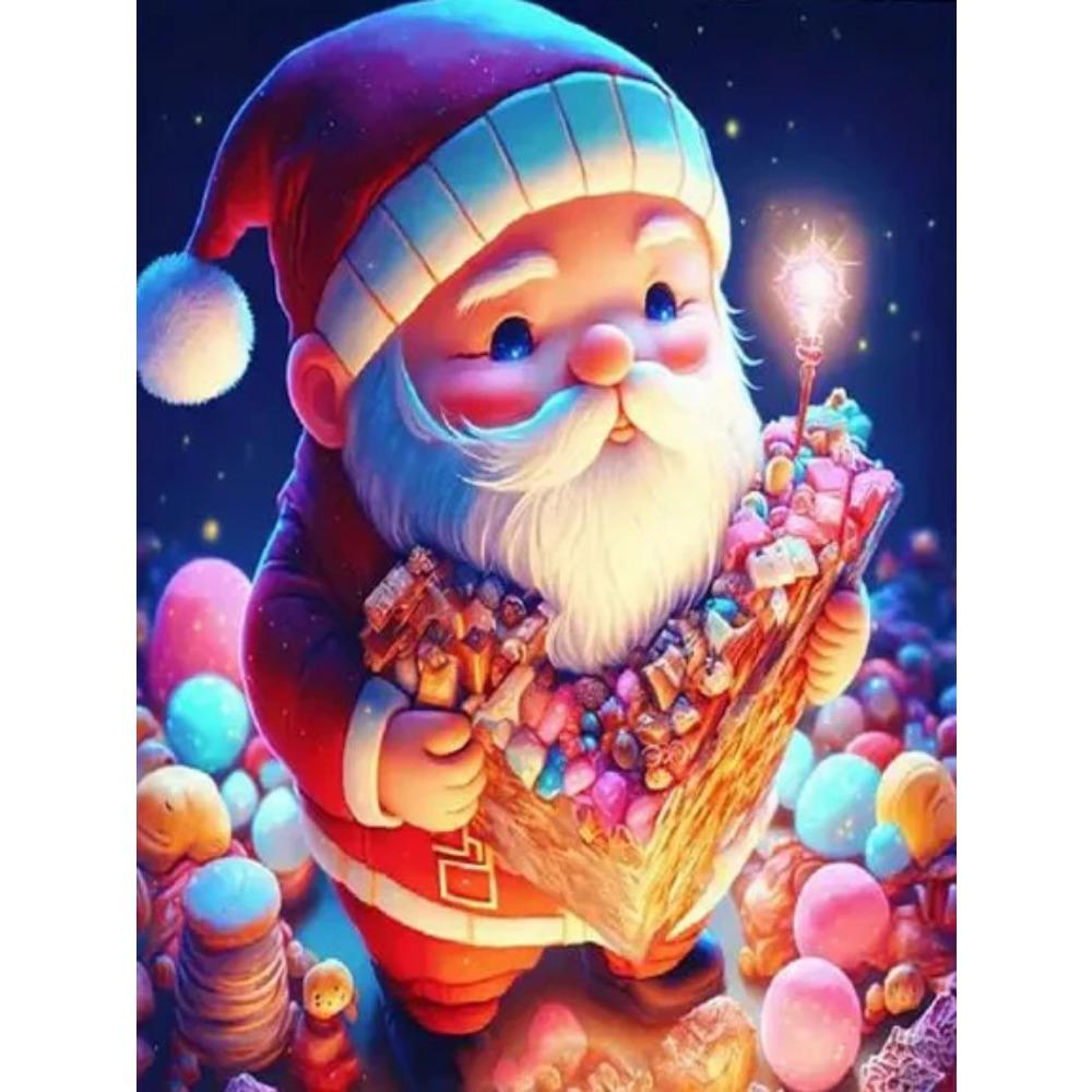 Алмазная картина, полная дрель, милый Санта-Клаус, круглая алмазная живопись, ручная работа, кошка, животное, сделай сам, алмазная мозаика, картина, украшение дома, Рождественский подарок
