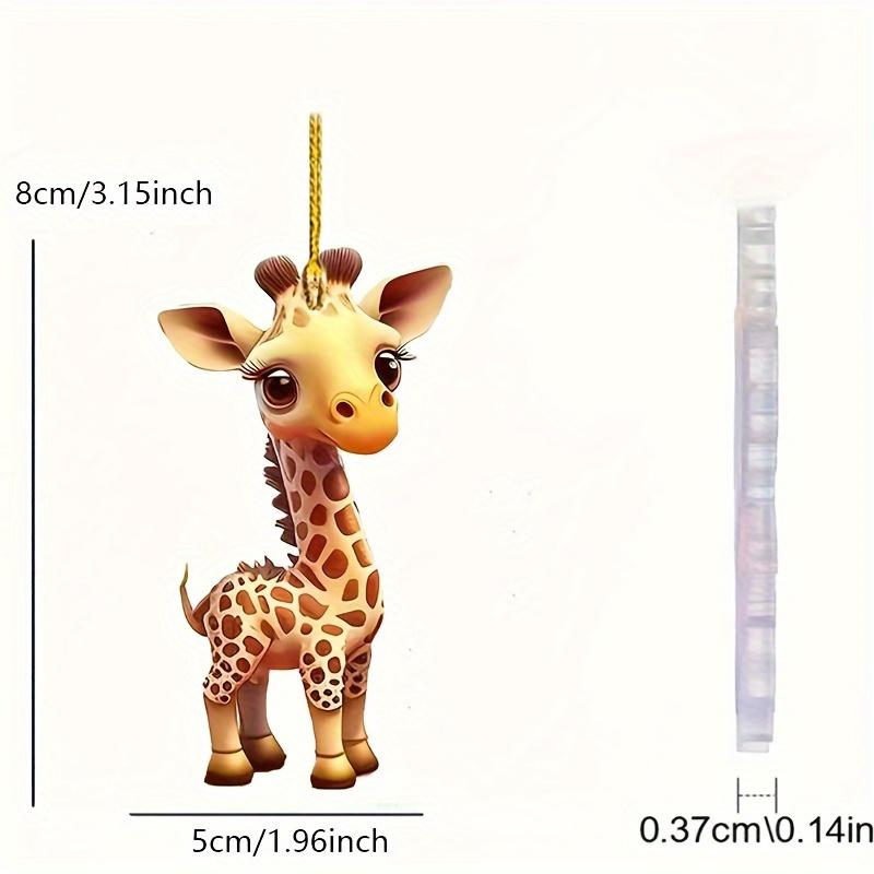 2D Acrylic Cute Giraffe Car Interior, Holiday Decorations, Christmas Tree Decorations, Couple Gifts, Home Decor, Keychain