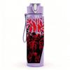1PC Black Figure Graphic 750ml sports water bottle leakproof straw lid outdoor office home