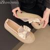 Bow Flats Loafers Shoes Women Weave Mesh Casual Soft Sole Sandals 2025 Trend Summer Beach Shallow Comfort Sandalias De Mujer