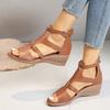 Spring and Summer New Large Size Wedge Heel Women's Sandals Hollowed Out with Sandals
