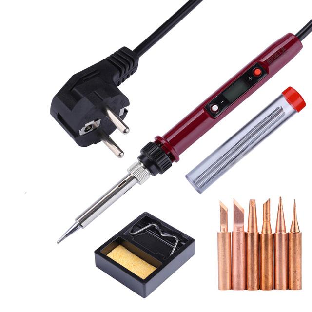 80 Вт ЖК-цифровой дисплей электрический паяльник набор регулируемая температура 220 В быстрый нагрев электронный сварочный набор инструментов для ремонта