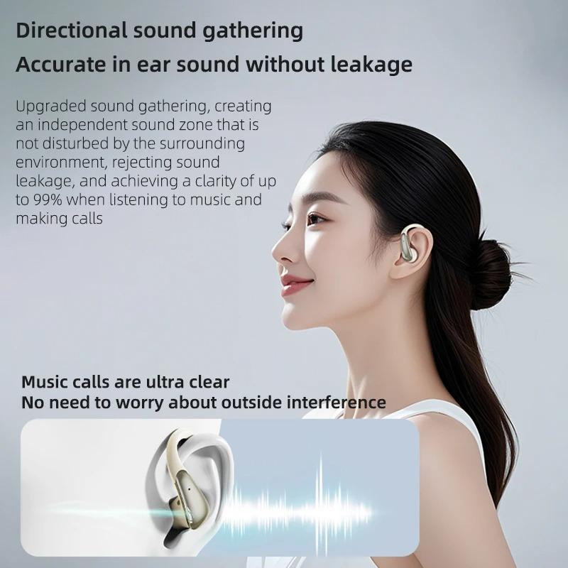 Lenovo Наушники LK40 OWS с ушным крючком, беспроводные, Bluetooth 5.4, звук Hi-Fi, наушник для игр, спорта, водонепроницаемые, для музыки, с шумоподавлением, гарнитура для HD-звонков