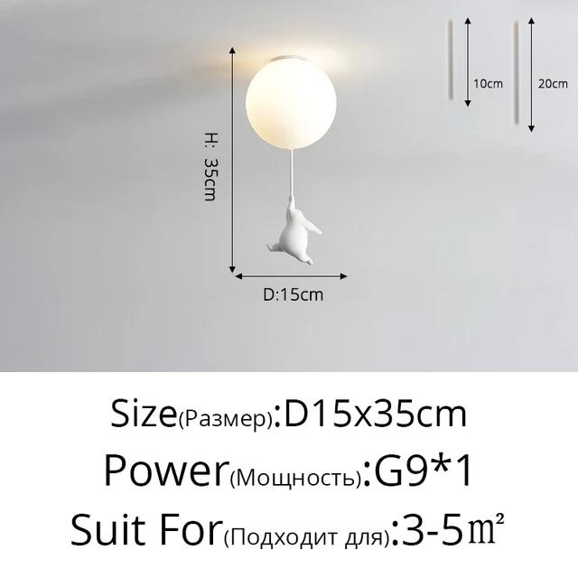 Мультяшный медведь Детские светодиодные люстры Воздушные шары Светильники для детей Спальня Гостиная Столовая Подвесные светильники Дизайнерские лампы