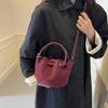 Velvet Simple High Quality Women's Crossbody Bag Solid Color Versatile Fashion Shoulder Bag Soft Commuter Bucket Handbag