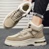 Fashion Winter Mens Boots Luxury Leather Casual Ankle Boots Fashion High Top Cotton Boot Thick Plush Warm Snow Boots Winter Men Sneakers