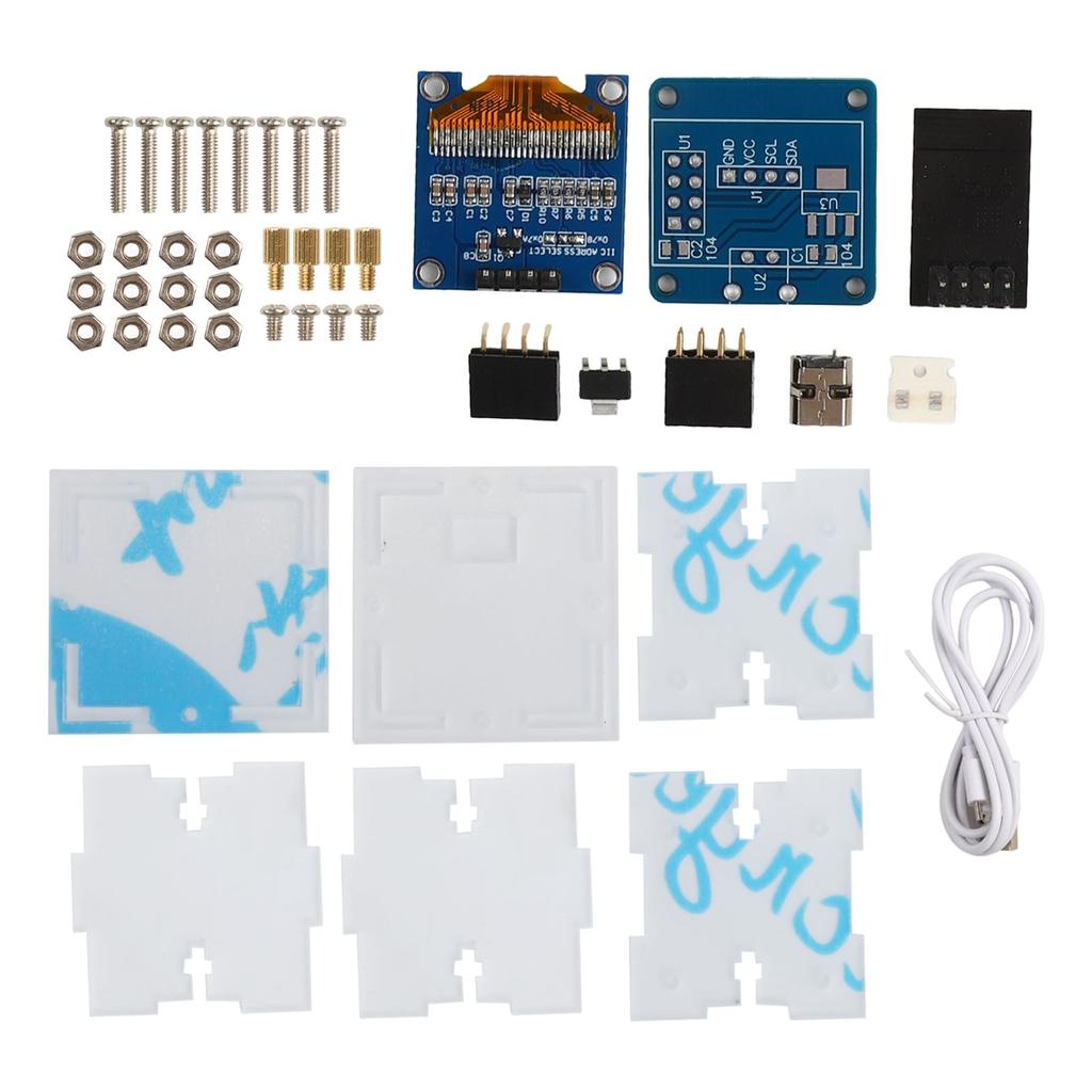 Acrylic Shell DIY Electronic Kit Educational Projects 41 * 43 * 39mm Transparent Acrylic Clock Shell 5V Power Requirement