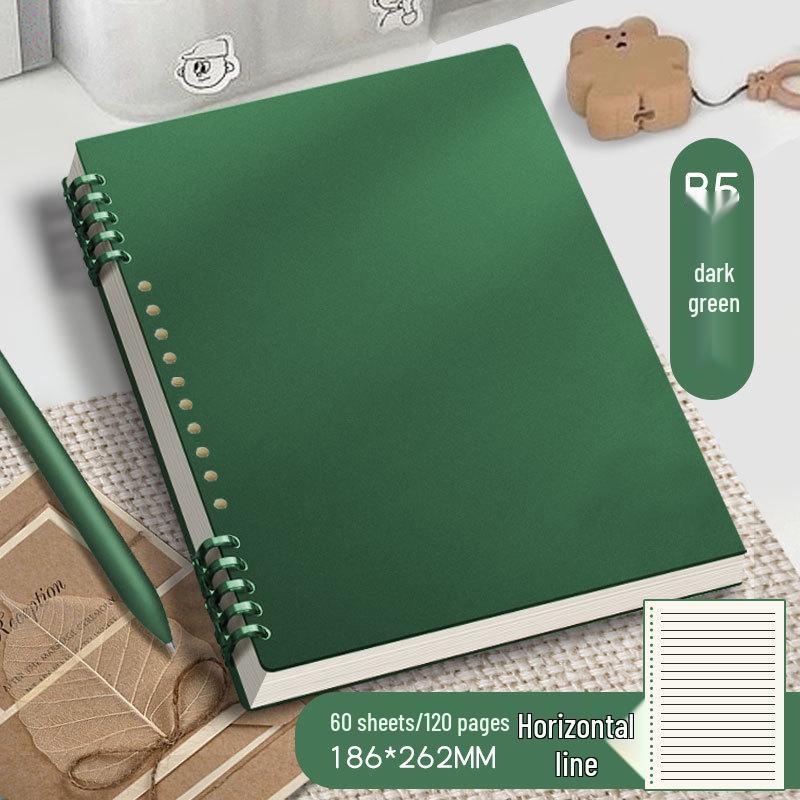 Ретро блокнот B5 с откидным верхом и съемными кольцами - Удобный для рук дизайн