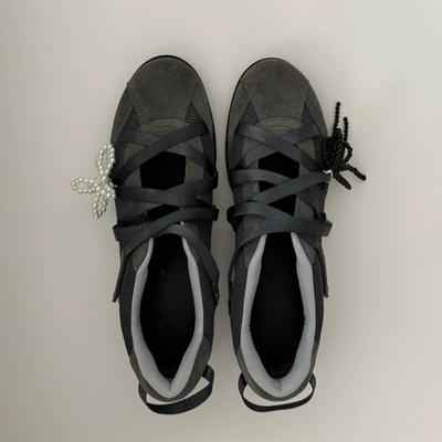 Версия из коровьей кожи~ Корейская версия балетных туфель для моральной подготовки, женские туфли на мягкой подошве, женские туфли с круглым носком и перекрестными ремешками для 25-летних