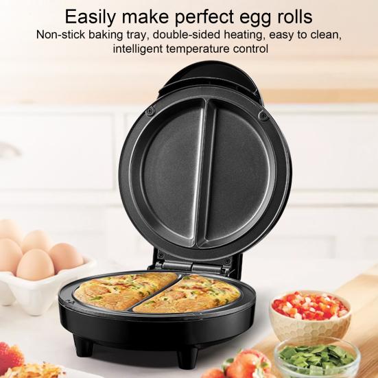 Электрическая сковорода для омлета с двумя зонами, антипригарная, двусторонняя, 1000 Вт, быстрый нагрев, для омлетов, фриттаты, блинов, сэндвичей, крепов