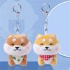 Plush Doll Scarf Shiba Keyring Cute Scarf Puppy Dog Pendant Fashion Plush Dog Keychain  Couple Gift