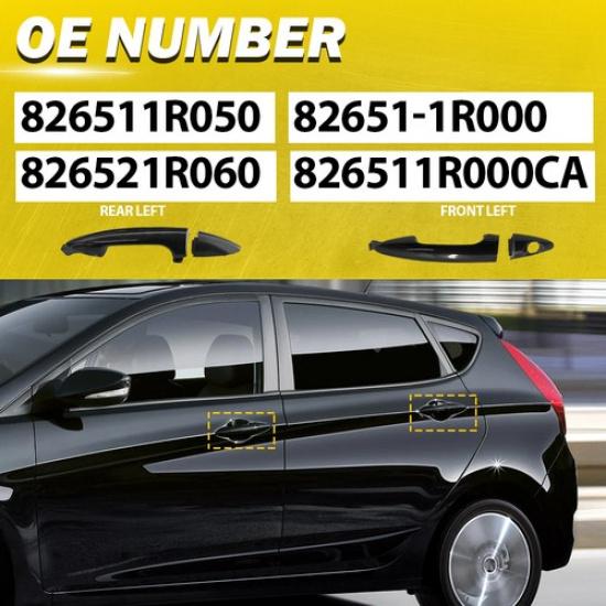 Exterior Door Handle For 2012-2017 Hyundai Accent Set of 2 Front and Rear Left I