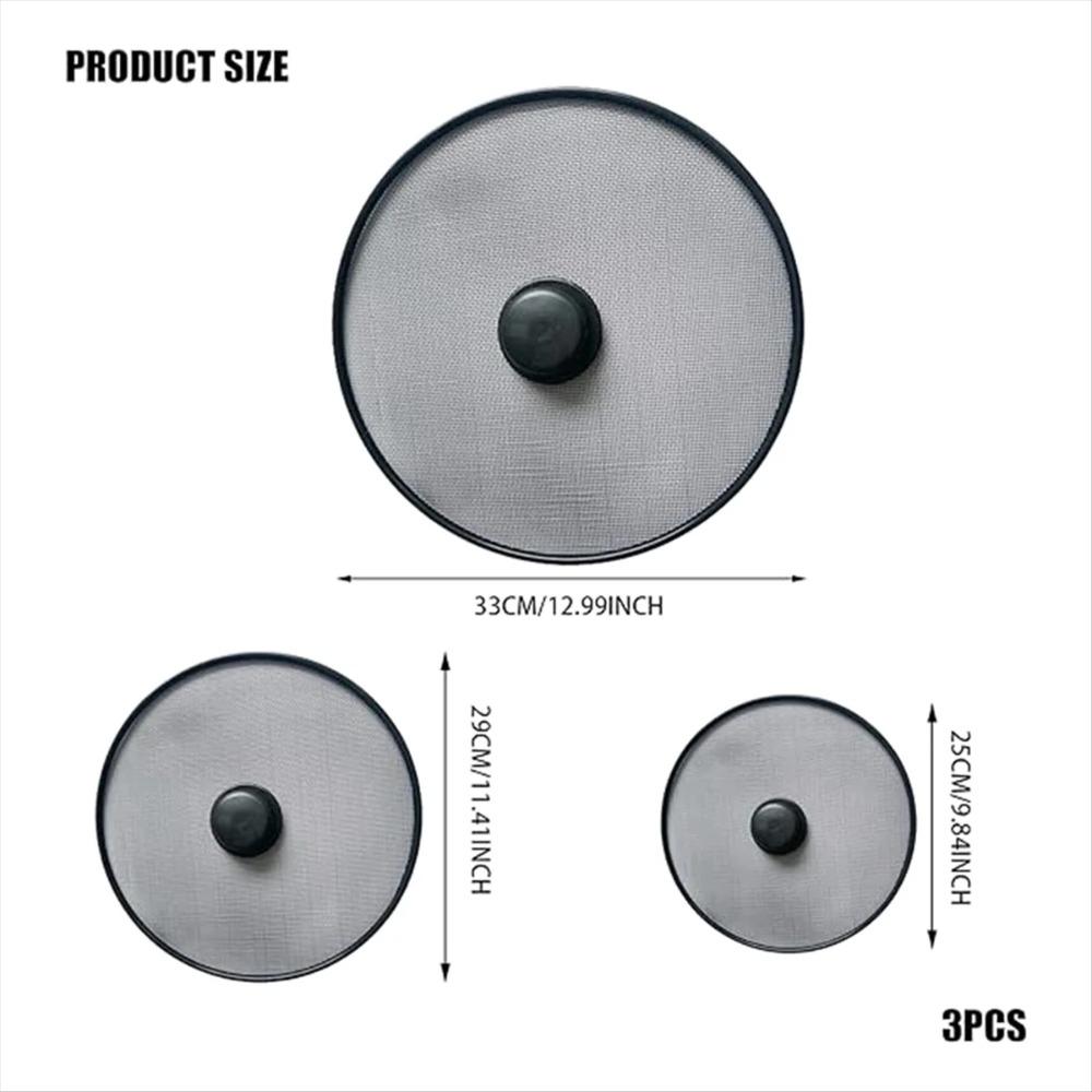 2 шт. 25 см/29 см/33 см Кухонный инструмент Мелкая сетка Защитная крышка от брызг с ручкой Защитный экран от брызг Жиростойкий Сковорода Защита от брызг масла Гаджет