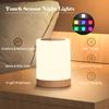Bedside Table Lamp Touch Sensor Night Lights White & RGB Light Adjustable Timing Brightness Light