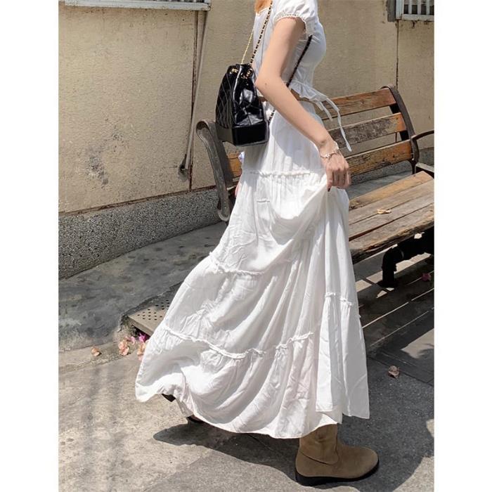 Юбка А-силуэта с высокой талией в французском стиле для женщин - Элегантная весенняя юбка миди с оборками