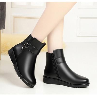 Мамины туфли женские зимние бархатные кожаные ботинки на мягкой подошве на плоской подошве короткие ботинки мягкий мех кожаные туфли женская обувь для среднего и пожилого возраста теплая обувь для пожилых