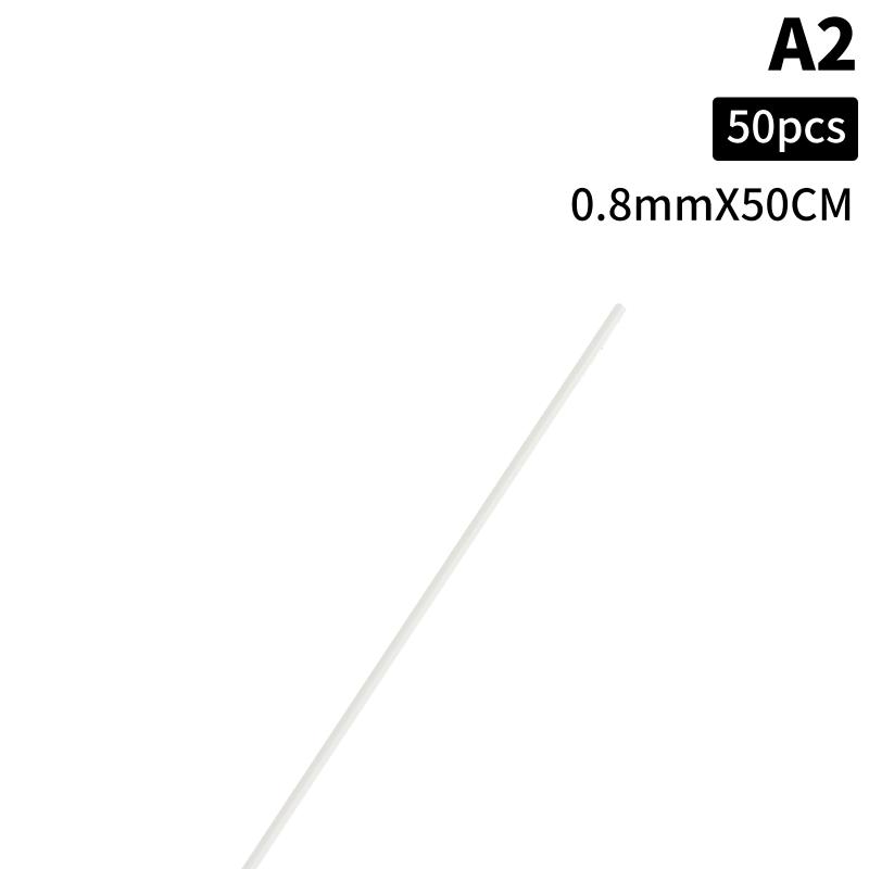 ABS Model Making Rods 50Pcs 05 08 1 15 2 25MM Solid Plastic Tubes Bars For Creative Craft Hobby Projects Assembly