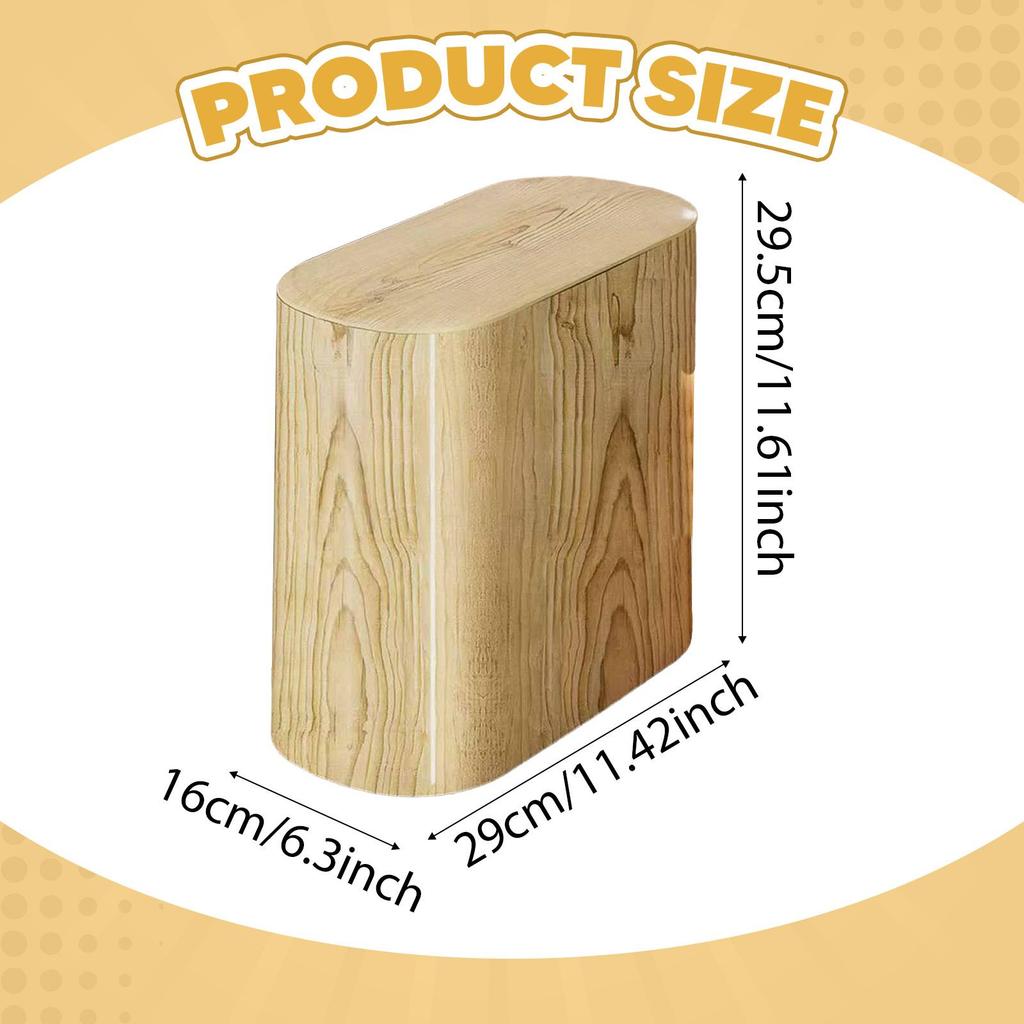 Trash Can Thin Waste Can Storage Bucket with Press Top Lid Wastebasket Waste Bin for Study Room Dorm Room Kitchen Narrow Spaces