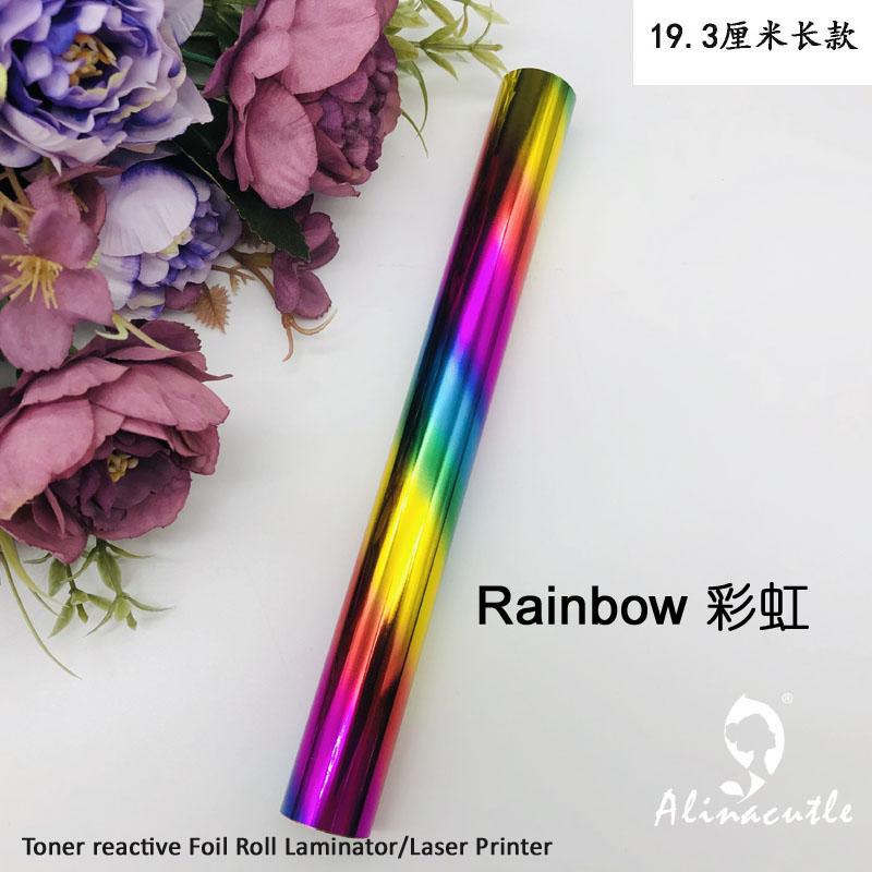 5M(длина)X19CM(Ширина) Фольгированная пленка с реактивным тонером, упаковка из ПВХ-трубки, можно использовать с ламинатором, бумажная голографическая переводная фольга