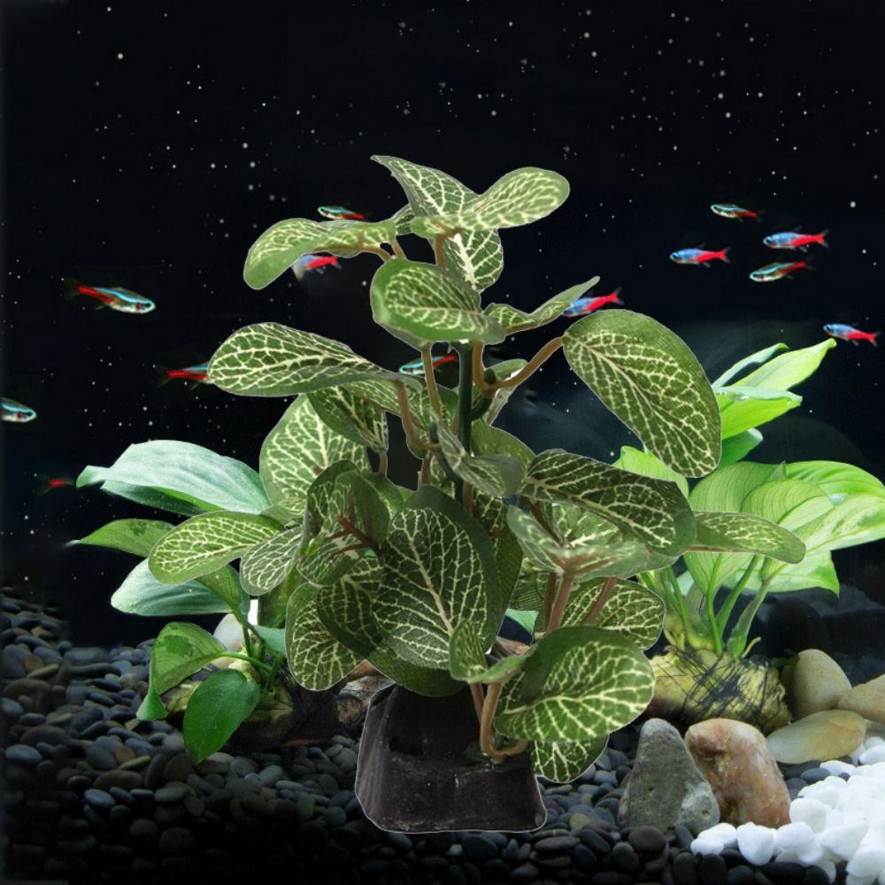 Simulated Faux for Fish Tank Decor Aquarium Plants Ficus Tree Artificial Plants Turtle Jar Ornament