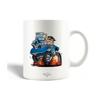 Ceramic Mug - Sports Car Caricature - 30cl - Dishwasher Safe - White - Funny